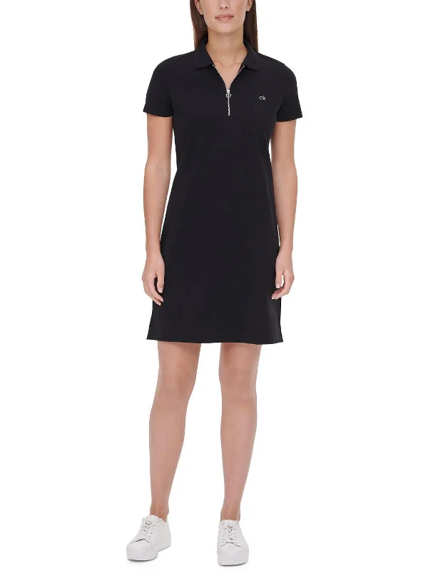 Womens Zip Neck Polo Athletic Dress Shop Ladies Clothes