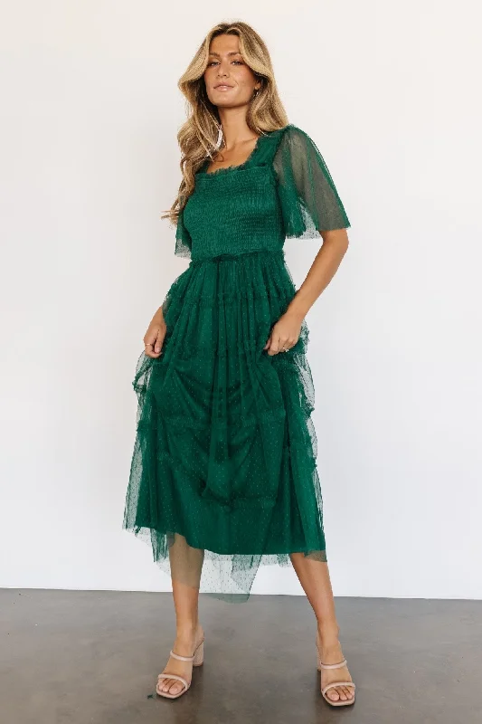 Bexley Tulle Dress | Dark Green Women's Chic Outerwear Attire