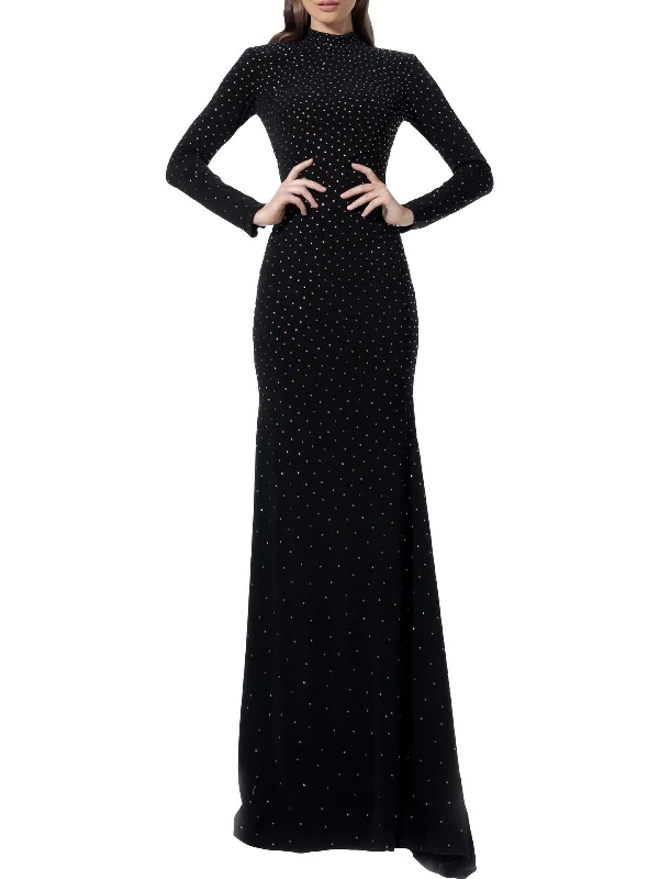 Womens Rhinestone Maxi Evening Dress Women's Activewear Outfit