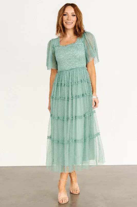 Bexley Tulle Dress | Eucalyptus Comfortable Women's Attire