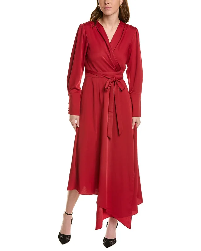 BCBGMAXAZRIA Midi Wrap Dress Sale Clearance