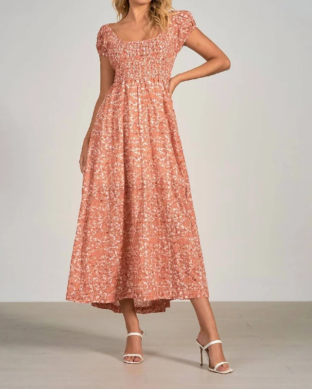 Santa Fe Dress In Salmon Weekend Sale