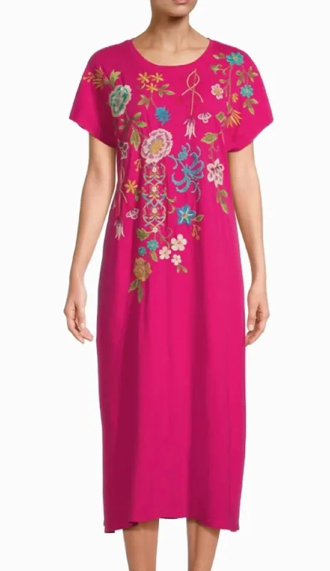 Sheri Relaxed Dress In Vivid Pink Women's Fashionable Clothing Sets