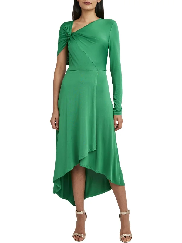 Womens Asymmetrical Neck Hi-Low Sheath Dress Chic Women's Attire