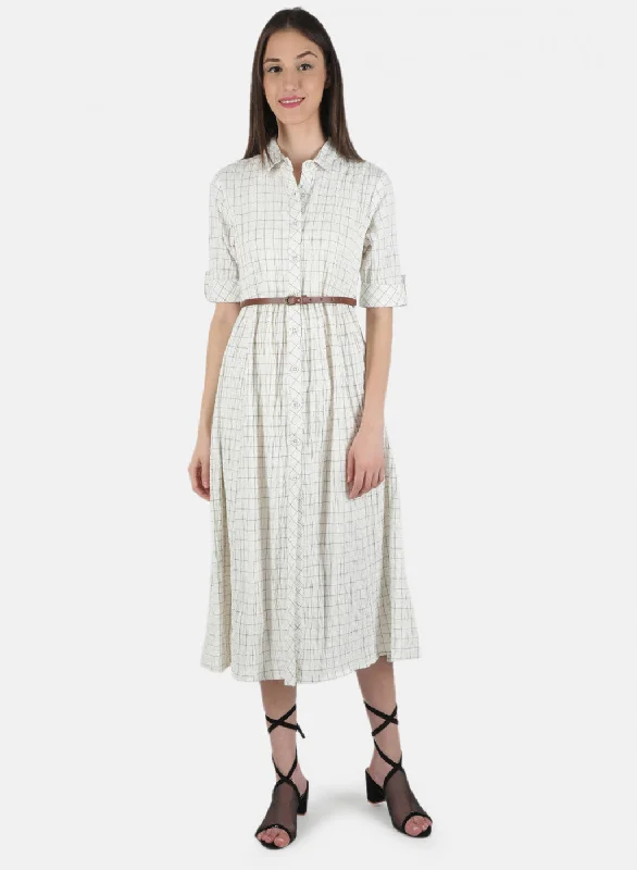 Women Off White Check Dress Best Clearance Sales Right Now