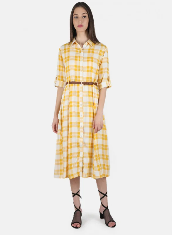 Women Yellow Printed Dress Online Clothing Boutiques