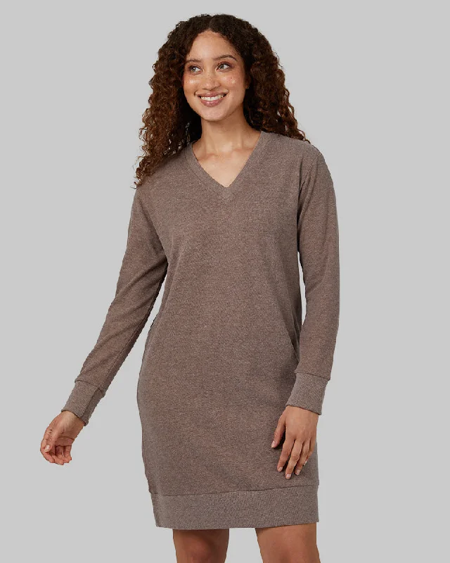 WOMEN'S SOFT SWEATER KNIT VNECK DRESS Women's Clothing