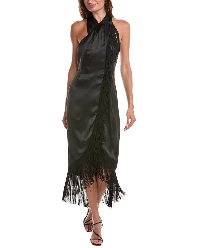 BCBGMAXAZRIA Fringe Cocktail Dress Women's Office Outfit