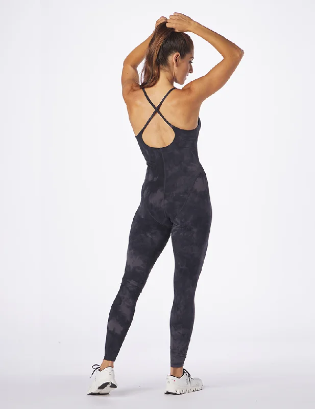 Pure Bodysuit: Black Tie-Dye Casual Clothes For Women