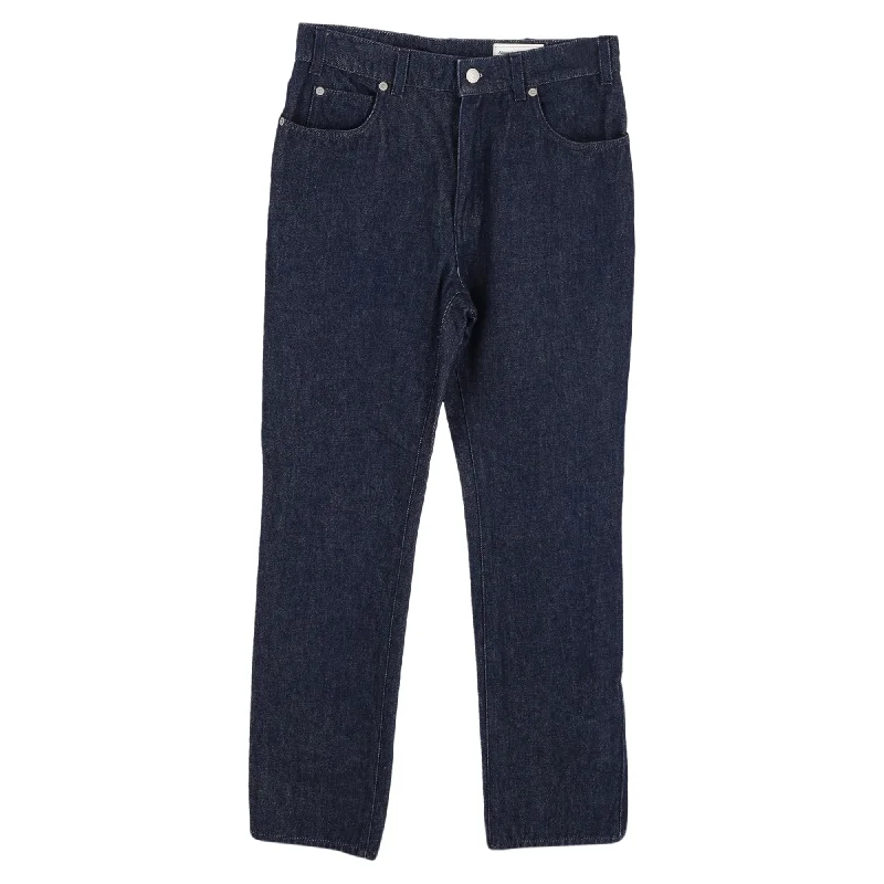 Alexander McQueen Straight Leg Denim Jeans in Blue Cotton Women Wear Online