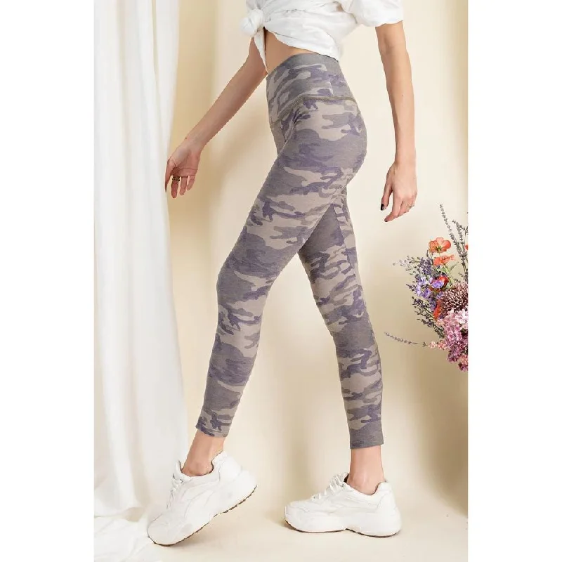 Camouflage Printed Rayon Spandex Leggings Clothes Women