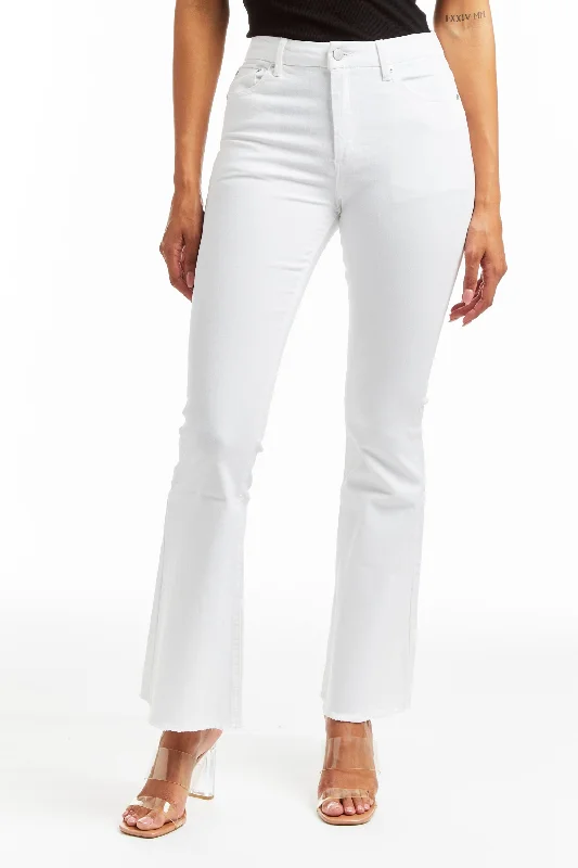 High Rise Sexy Flare In White Big Sale Event