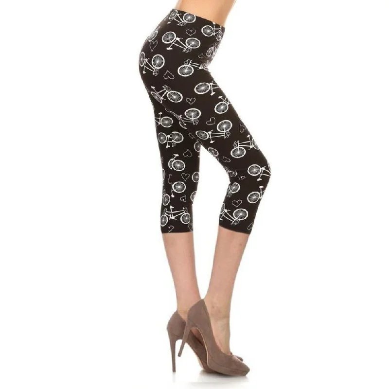 Multi-color Print, Cropped Capri Leggings Best Clearance Sales Right Now