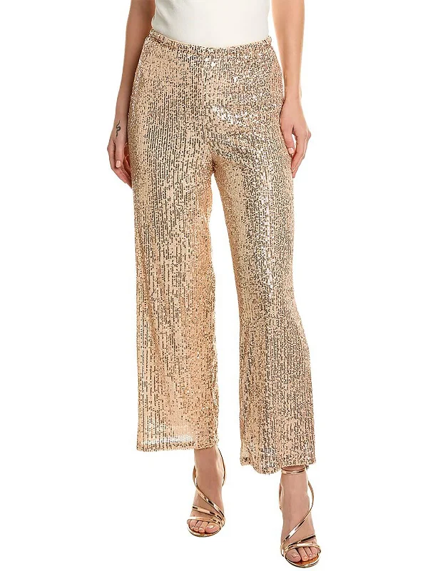 Womens Sequined High Rise Wide Leg Pants Affordable Women's Clothing Sale Online