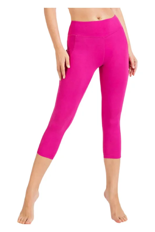 Athleisure Leggings With Pockets In Hot Pink Designer Women's Fashion Online