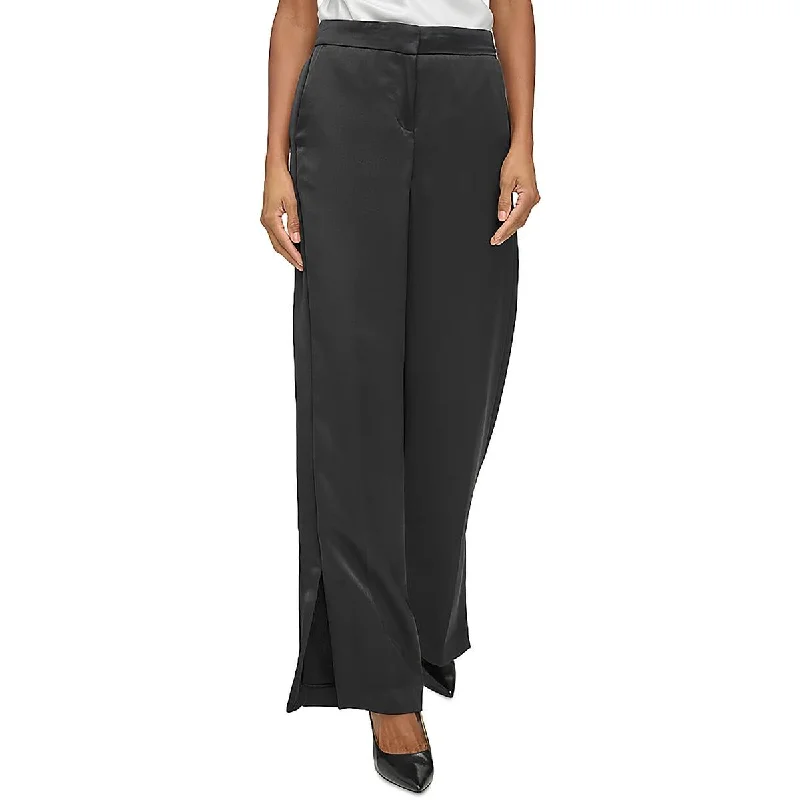 Womens High Rise Side Slit Suit Pants Timeless Classics