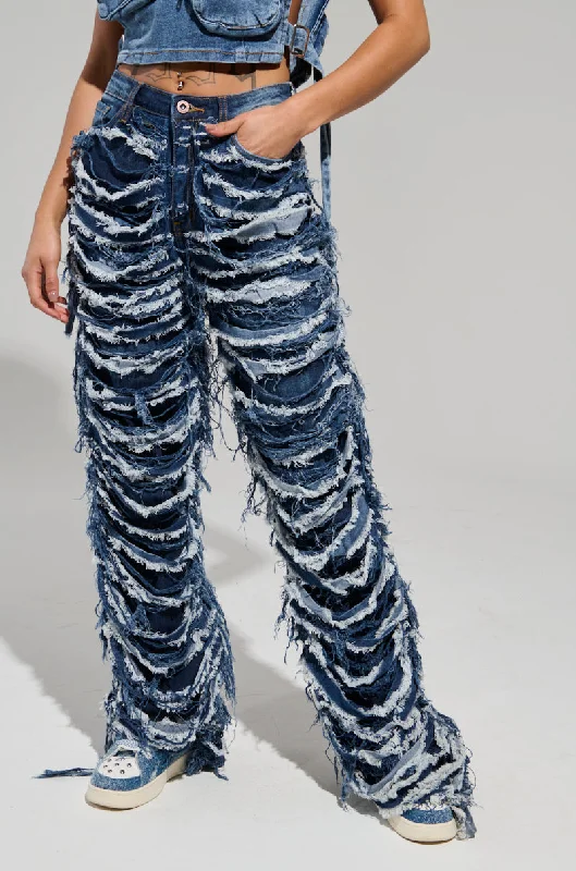 STOP AND STARE DISTRESSED DENIM PANT Stylish Clothes For Women