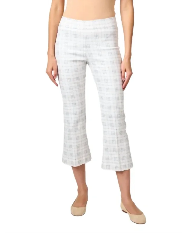 Leo Plaid Pant In White Plaid Stylish Women's Attire