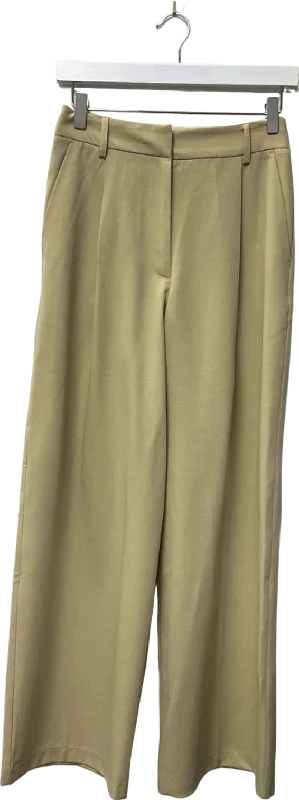 Topshop Khaki Wide Leg Trousers UK 6 Affordable Women's Garments