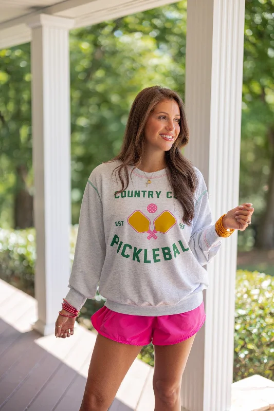 Pickleball Heather Grey Sweatshirt Women's Athletic Apparel