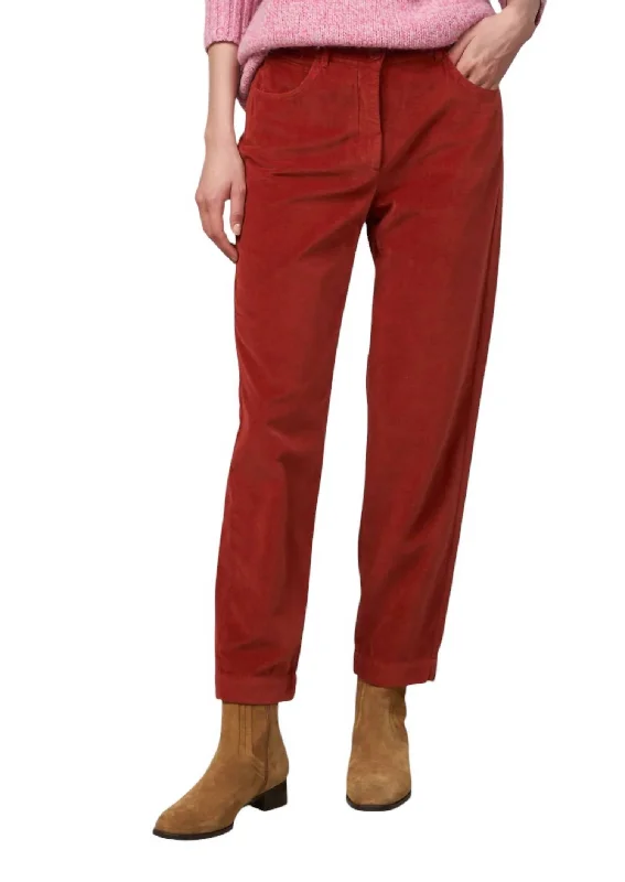 Pepite Velvet Pants In Spice Stylish Outerwear Clothing For Women