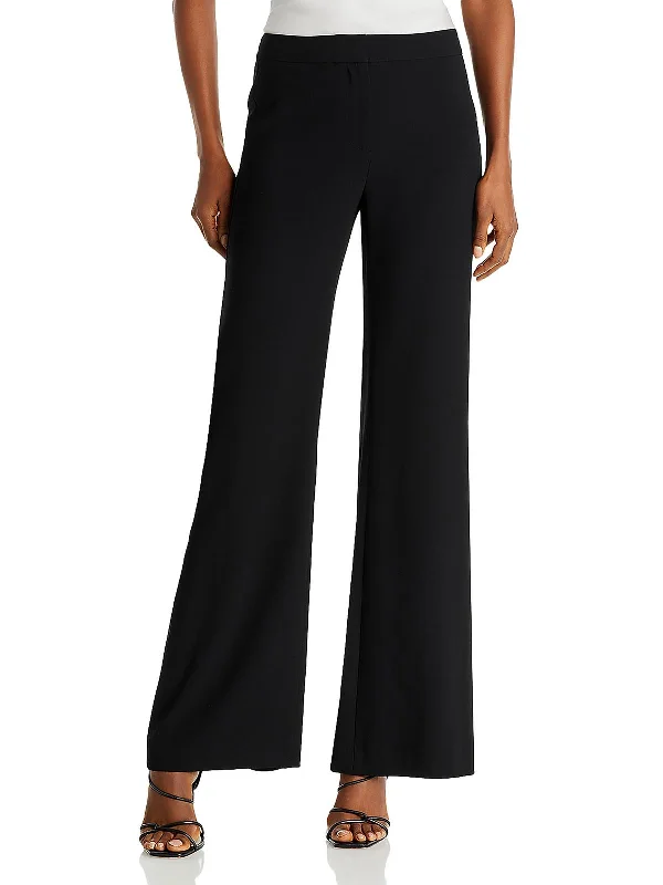 Womens Solid Casual Wide Leg Pants Women's Chic Outfit