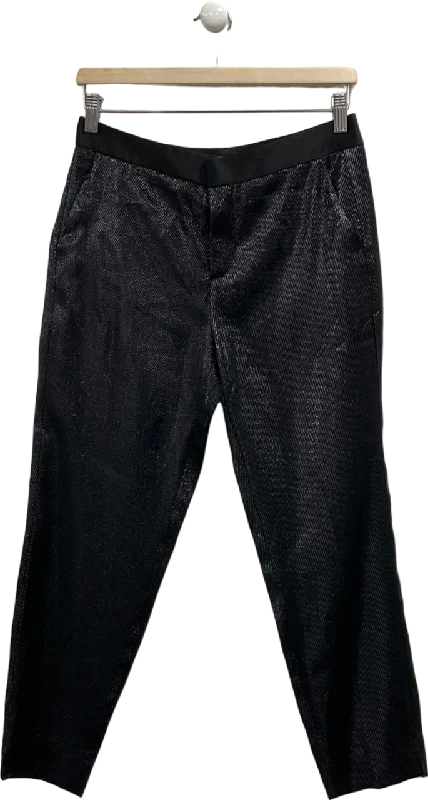 ZARA Black Metallic Thread Trouser UK S Women's Tailored Outfit