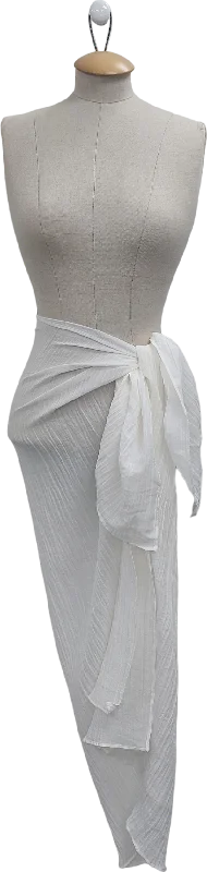 The Summer Edit White Sophia Crinkle Linen Sarong One Size Women's Classic Outfit