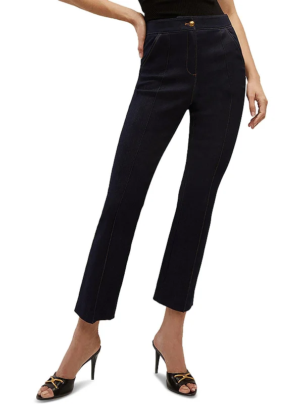 Kimra Womens High Rise Straight Leg Cropped Pants Chic Casual Wardrobe Essentials