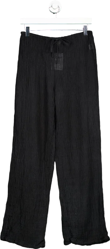 Monday Black Linen Trousers US S Affordable Women's Outfit