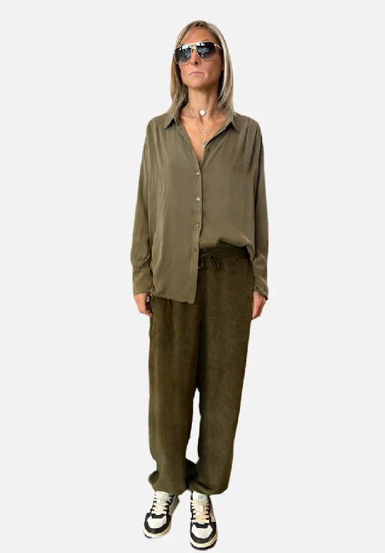 Comfort Fit Pants - Khaki Elegant Women's Clothing Online