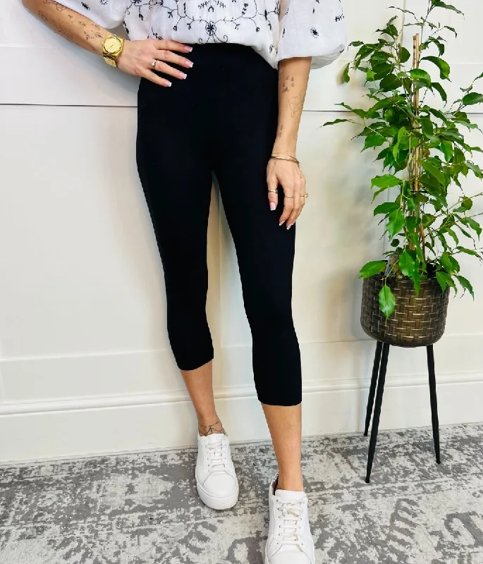 Black Cropped Legging Clothing Woman