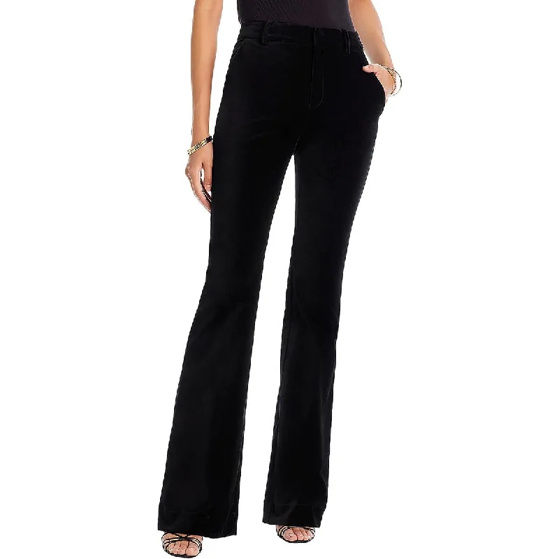 Lola Womens Velvet Mid-Rise Flared Pants Women's Plus-Size Outfit