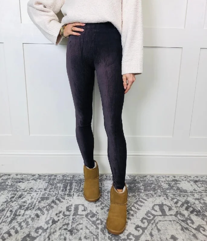 Brown Velour High Waisted Leggings End Of Season Sale Clothing