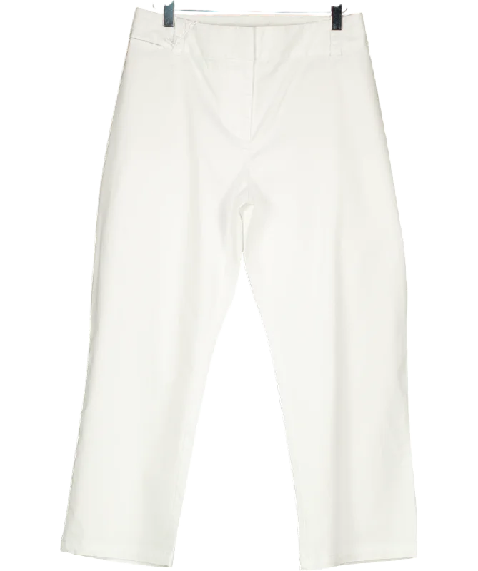 Boden White Cotton Capri Trouser UK 20 Women's Clothing Sets