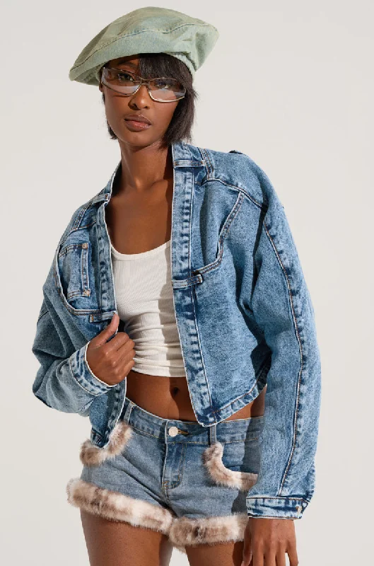 WRAP IT UP DENIM SHRUG Casual Women's Clothing Online