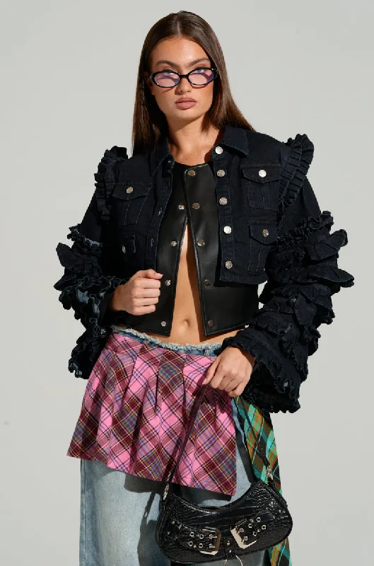 FELICITY STATEMENT SLEEVE DENIM JACKET Online Boutiques