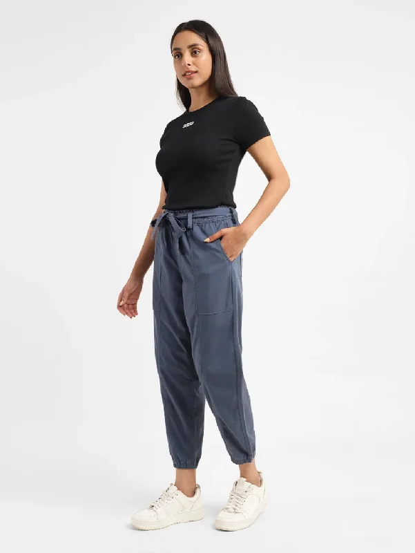 Women's High Rise Indigo Regular Fit Joggers Unique Women's Fashion Pieces