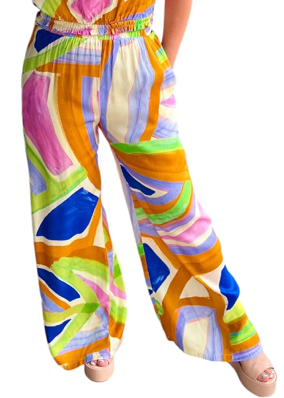 Myka Wide Leg Pants In Multi Color Sale On Clothing