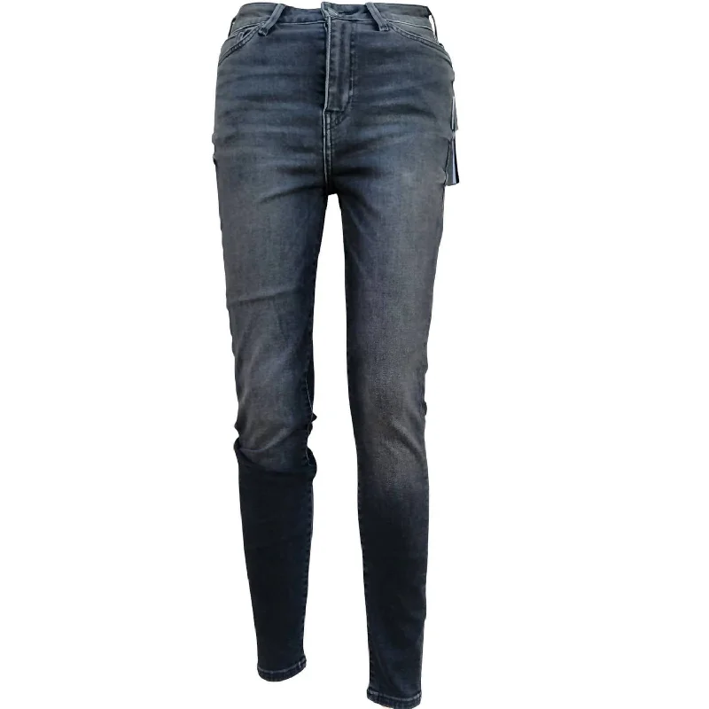 Women's Ultra High Rise Skinny Jeans In Gray Casual Attire For Women