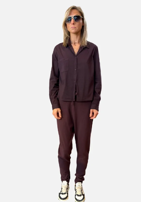 Oversize Fit Trousers - Burgundy Women's Clothing for All Occasions