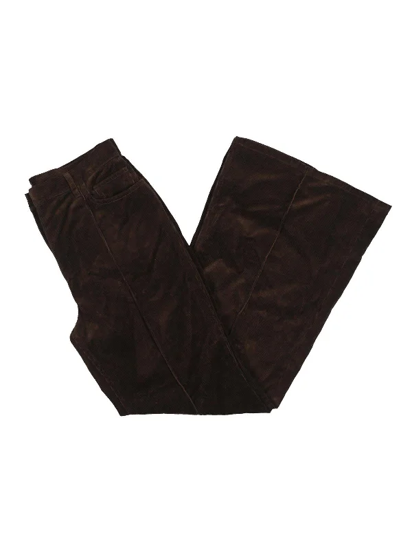 Womens Corduroy High Rise Straight Leg Pants Women's Fashion Clothing