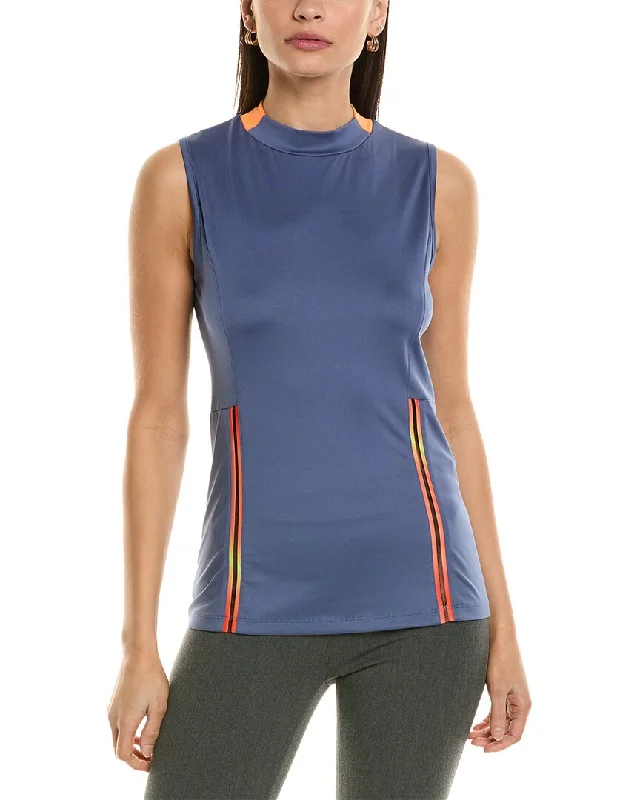 Callaway Chroma Stripe Mesh Trim Top Women's Elegant Apparel