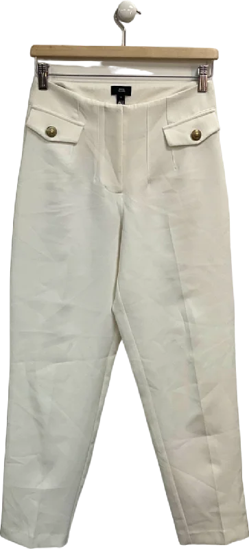 River Island White Trousers UK 8 Women's Wardrobe Apparel