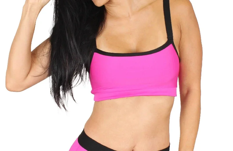 Light Support Sports Bra In Fuchsia Holiday Discount