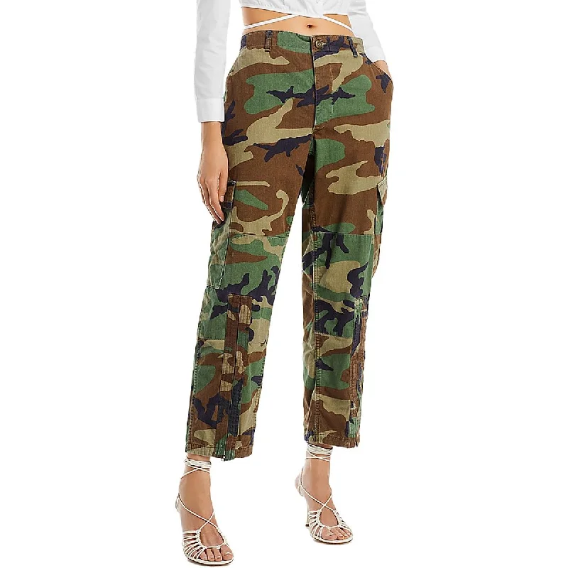 Upcycle Mens Camouflage Straight Leg Cargo Pants Sophisticated Women's Fashion