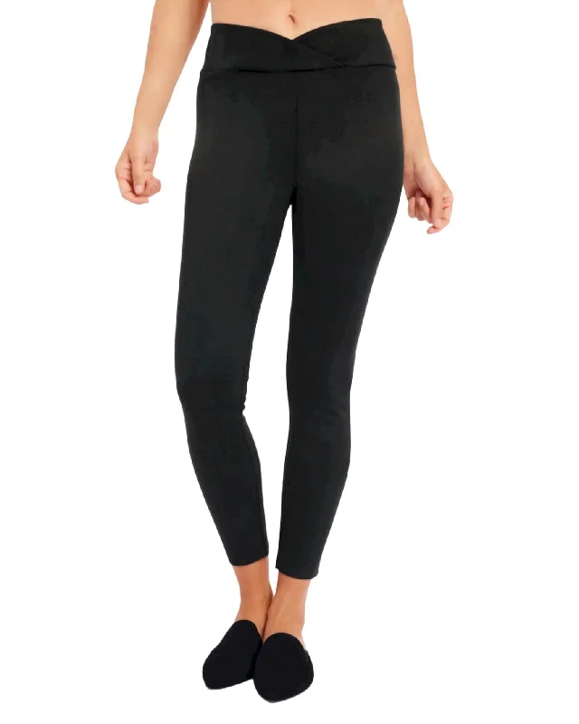 Suede Legging In Black Workwear Fashion for Women