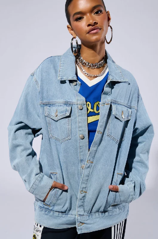 BE RIGHT BACK OVERSIZED DENIM JACKET Holiday Discount