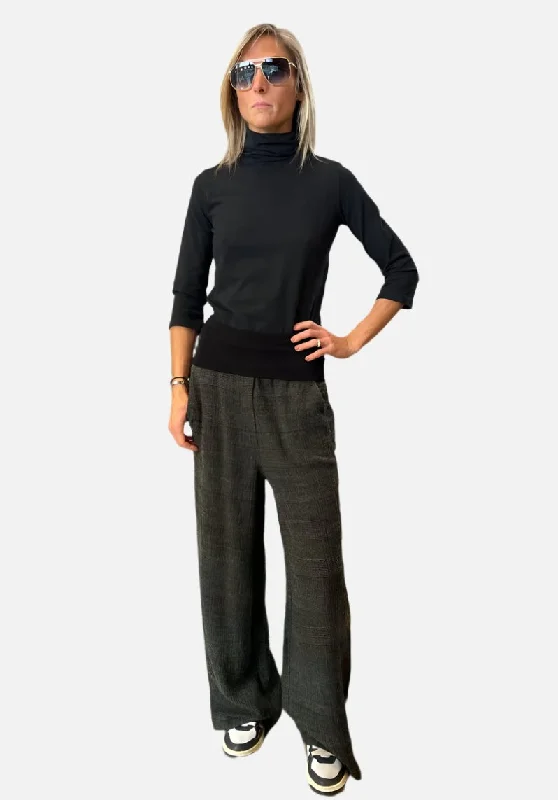 Checked Palazzo Trousers - Green Women's Clothing for Every Season and Trend