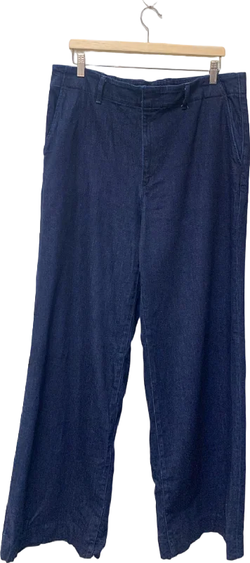 Uni Qlo Blue Denim Trousers UK XXL Women's Plus-Size Garments